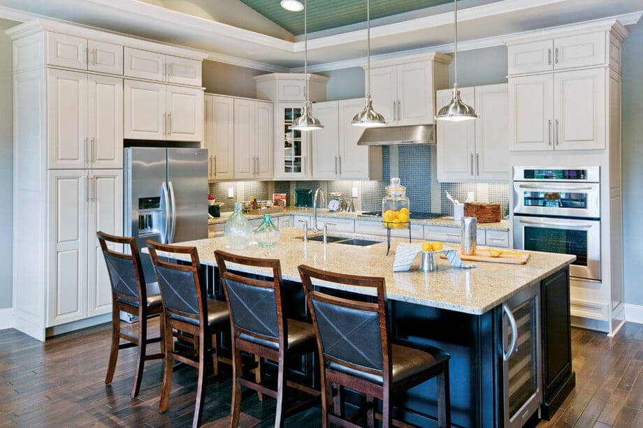 Granite countertops in kitchen