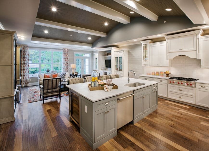 Granite countertops in kitchen